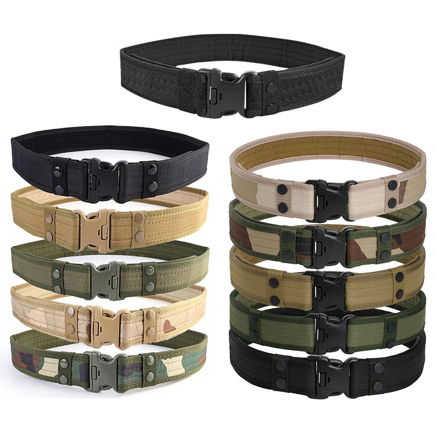 Outdoor Canvas Camouflage Outdoors Nylon Security Tactical Belts For Men Tactical Battle Belt