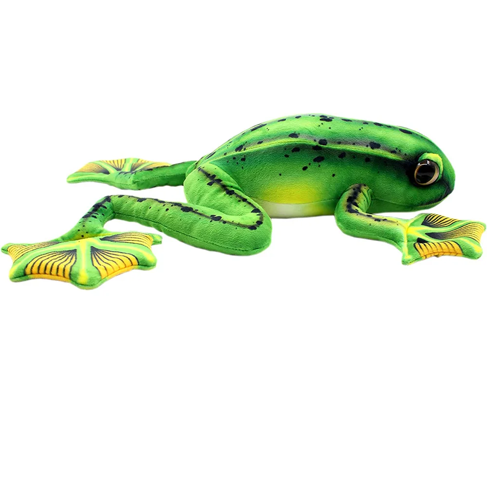 1443 Wholesale Custom ODM OEM Lifelike Stuffed Animals Green Factory Frogs Soft Plush Toys Home Decorations Realistic Frog Toy