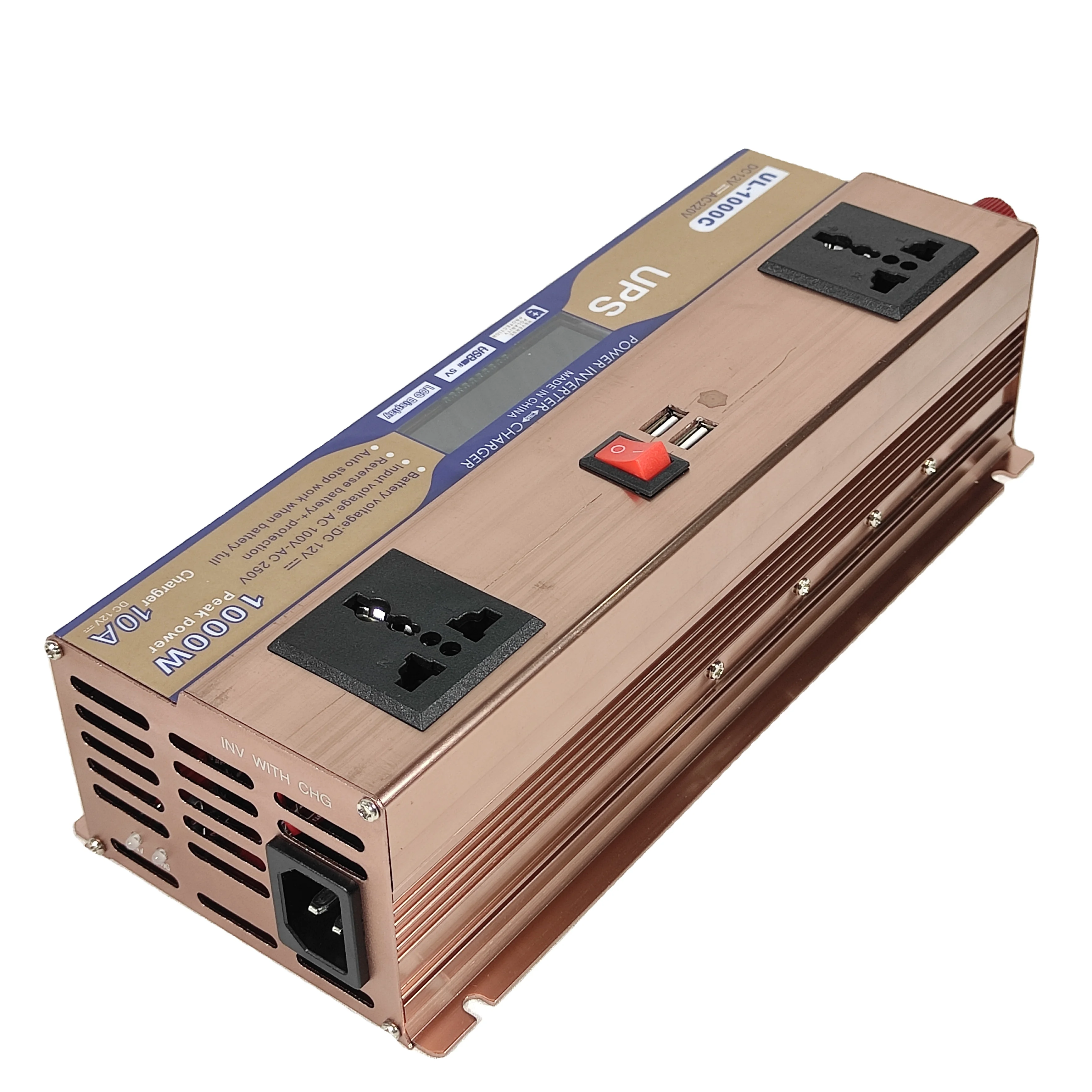 UPS Inverter DC 12V to AC 220V 1000w Modified Sine Wave LCD Display USB Ports
