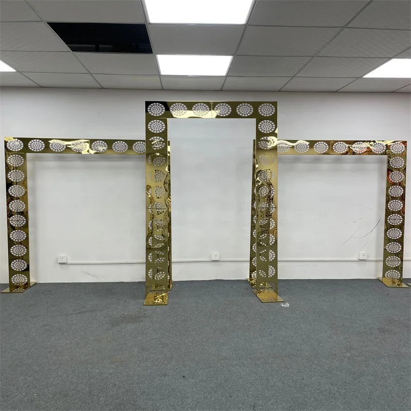 New Background Ornaments Door Decoration Flower Stand Wedding Stage Curved Square Pillars Arched Wedding Props Truss Arch