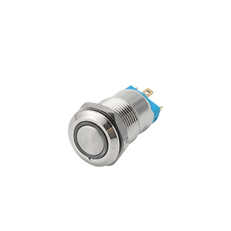 12mm self-locking short type latching momentary 1NO  3v 5v 12v led push button switch metal with 4 pins