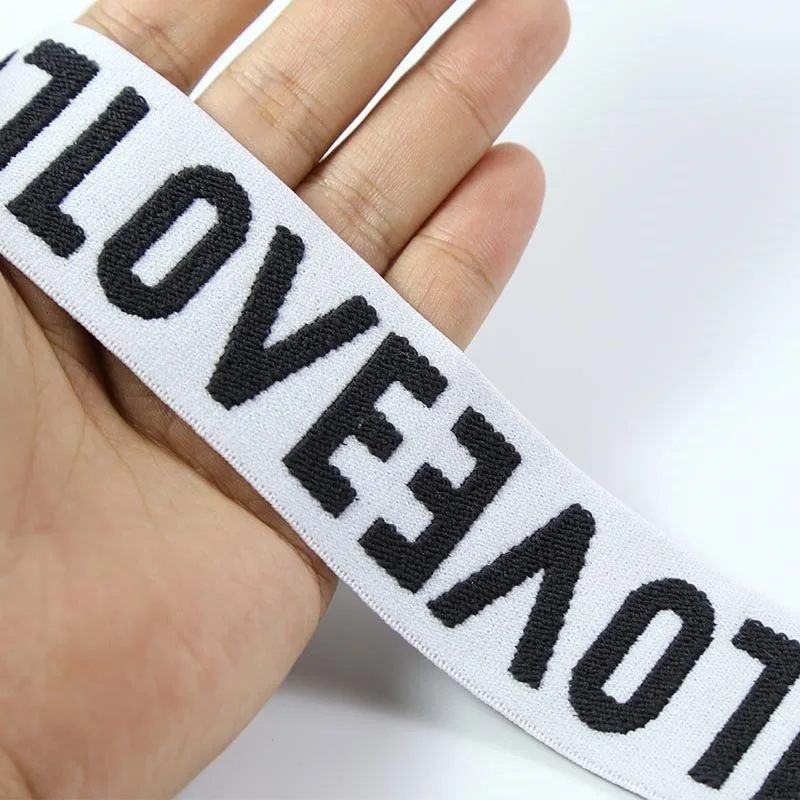 25mm Soft Lettered Nylon Elastic Jacquard LOVE Custom Band Webbing For Underwear Boxer Clothing