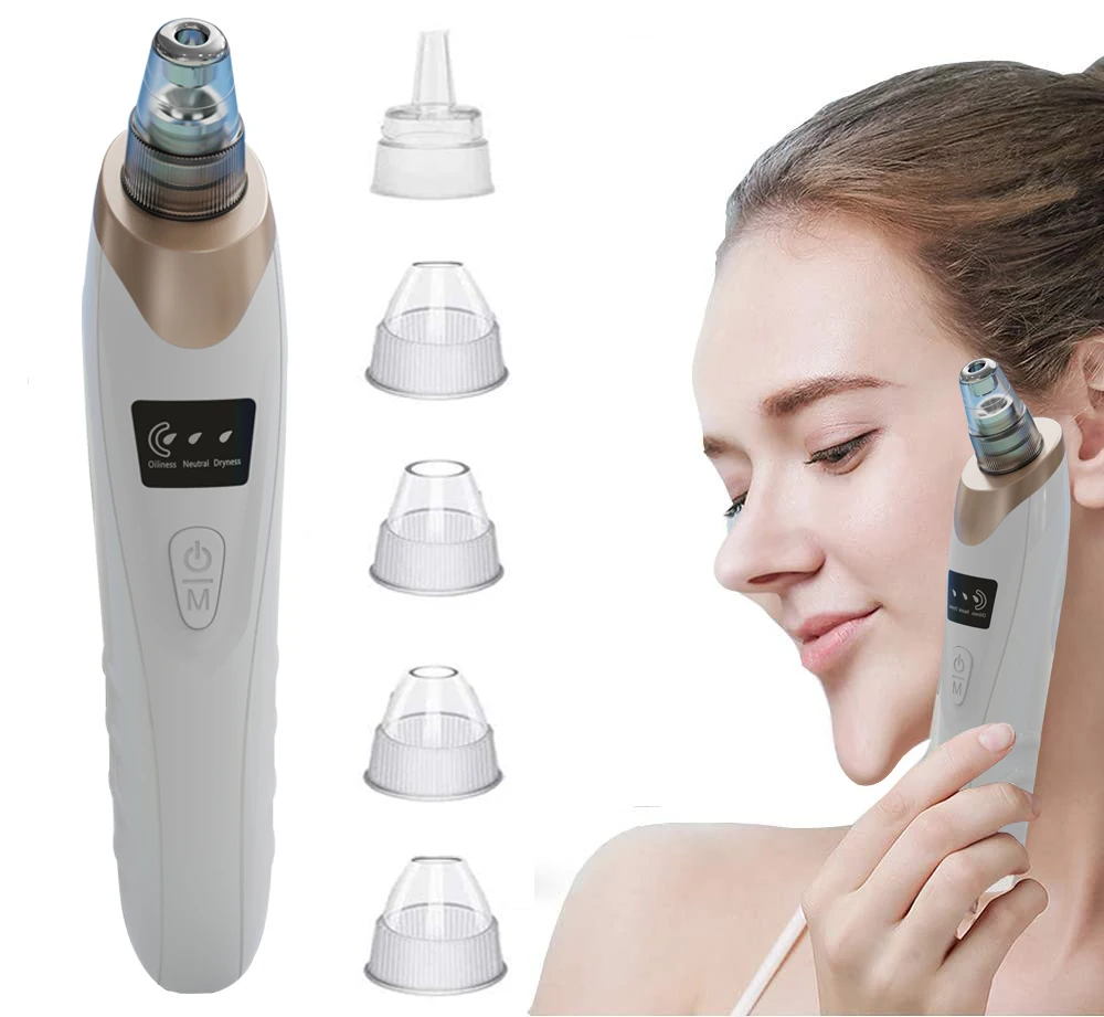 Pimple Popper Tool Acne Comedone Face Pore Vacuum Hogh Quality Blackhead Remover 5pcs Kit