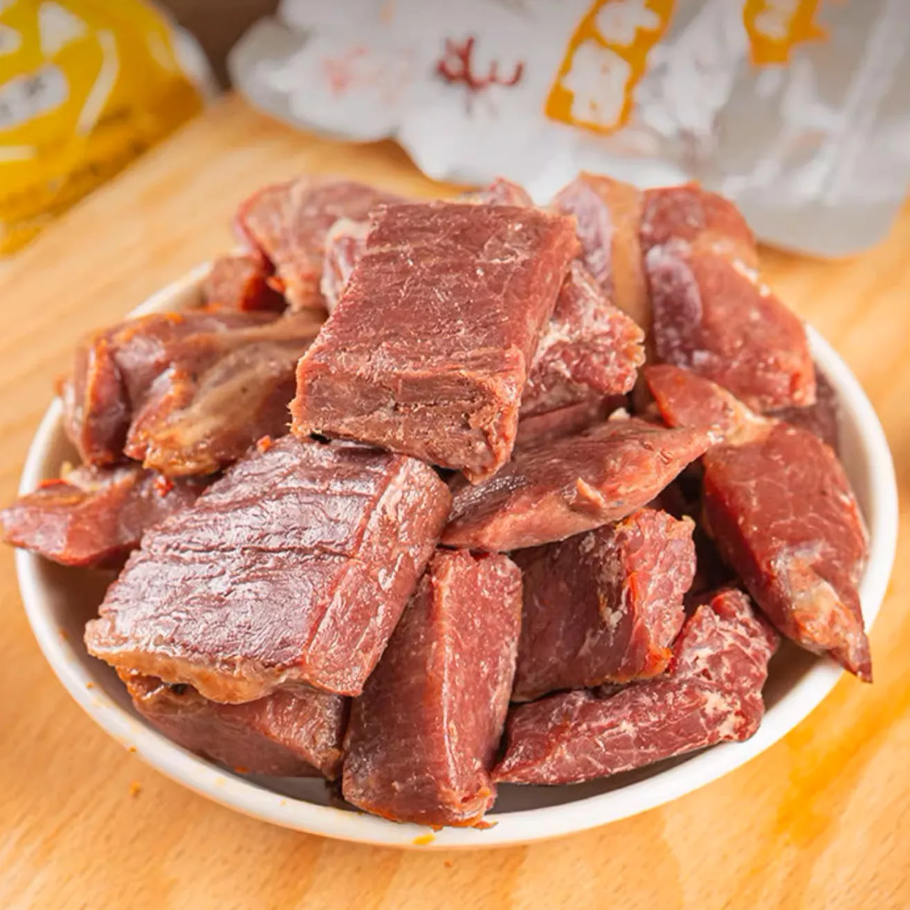 Wholesale Beef Jerky Meat Snacks in Spicy Flavor Beef Sausage in Bag and Box Packaging