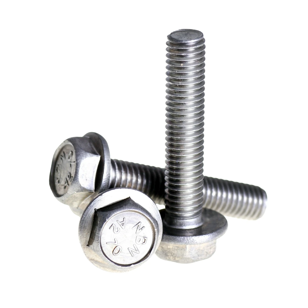 YH Customiztion M12 M14 M15 Stainless Steel DIN6921 Hex Head With Washer Hex Flange Bolt