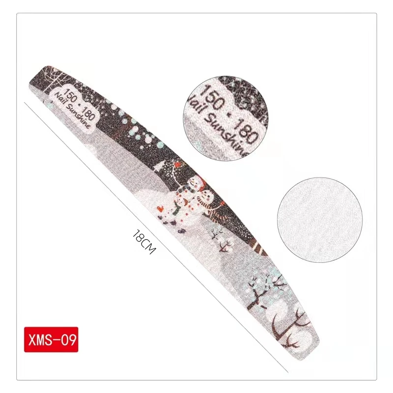 BQAN Christmas Wholesale manicure OEM half-moon nail file grit 100/180 Durable straight private label files and