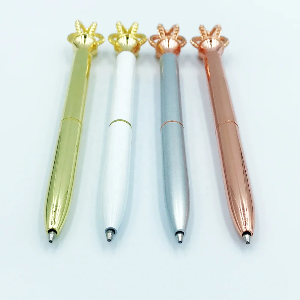 Best Selling Personalised Metal King Queen Crown Top Ball  Pen For Lady
