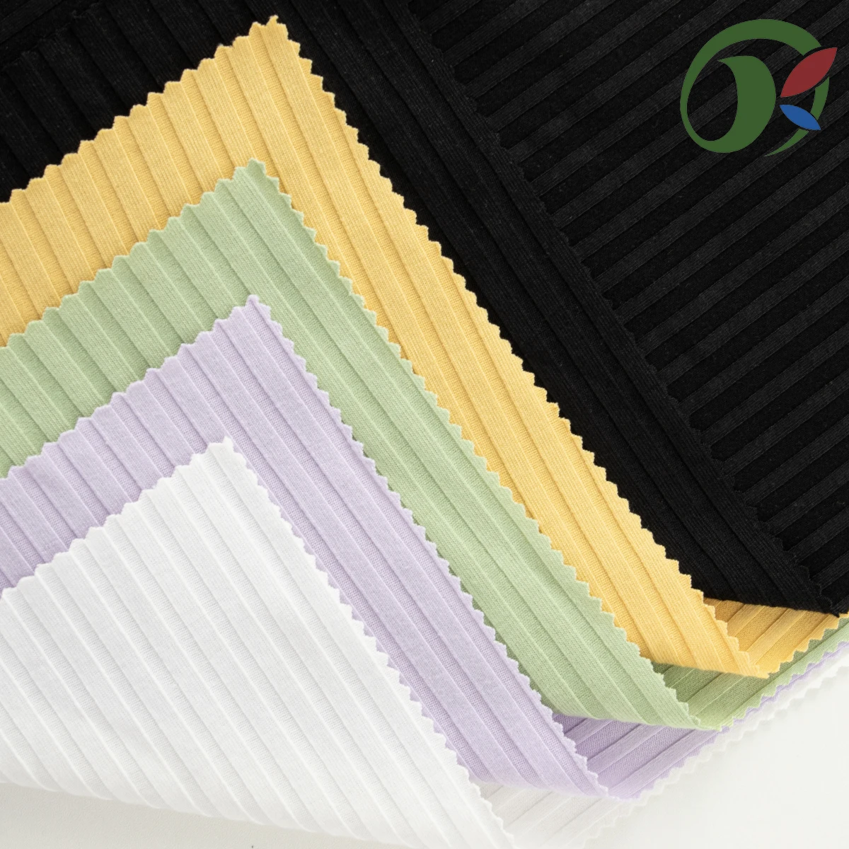 Multi color 7 * 6 ribbed knitted fabric, polyester spandex elastic fabric