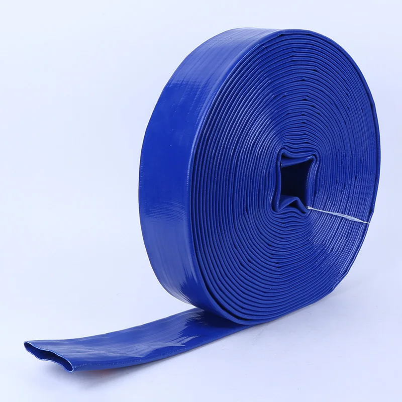 Blue Flexible Light 2 Inch Agricultural Irrigation Water Discharge PVC Layflat Hose