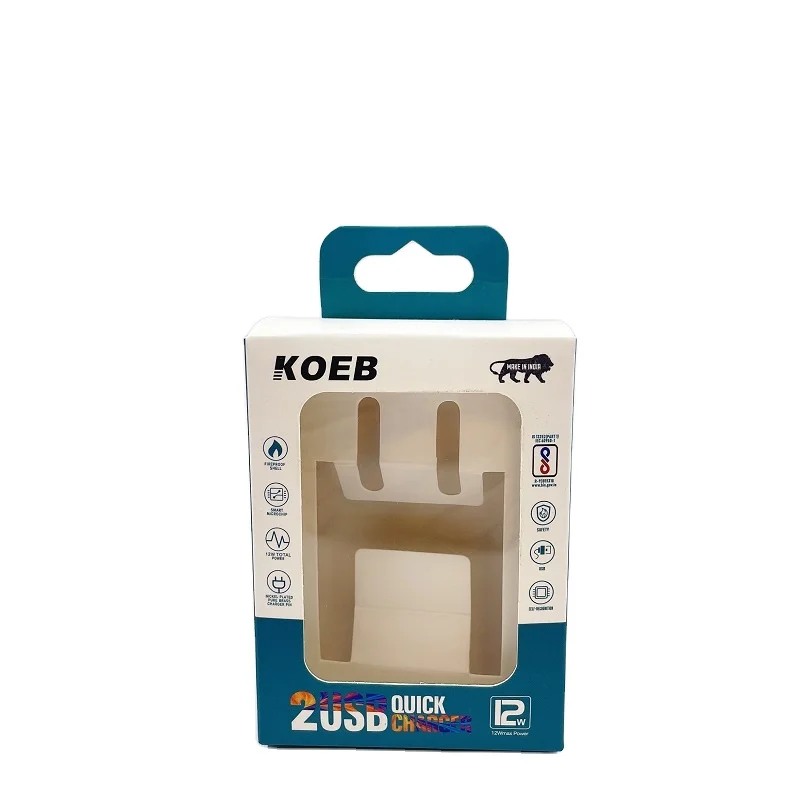 Wholesale transparent window box paper packing box charger data usb cable display boxes packaging