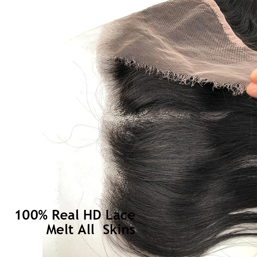 Wholesale 100% Brazilian Virgin Hair Straight Human Hair 13x4 Ear to Ear HD Lace Frontal Closure with Baby Hair Natural Hairline