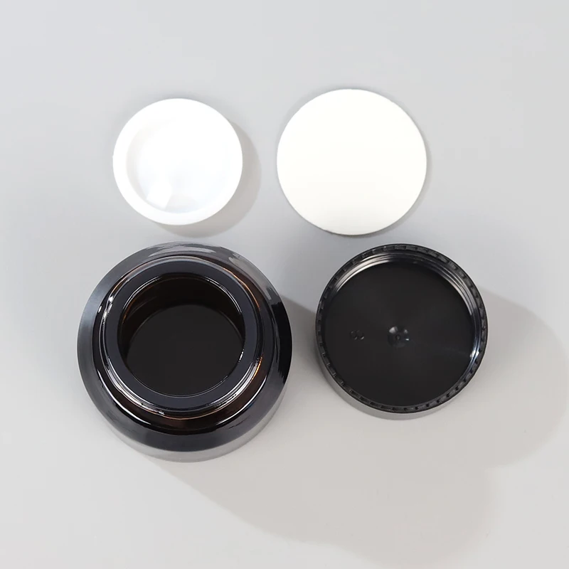 Sloping Shoulder Small Glass Jar 15ml 30ml 50ml Amber Glass Jar Cosmetic Packaging Face Cream Eye Cream Jar