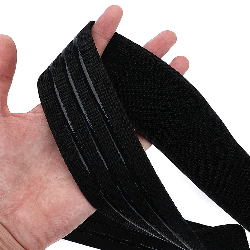 Anti-Slip Silicone Elastic Band Non-Slip Silicone Black White Elastic Band for Garments