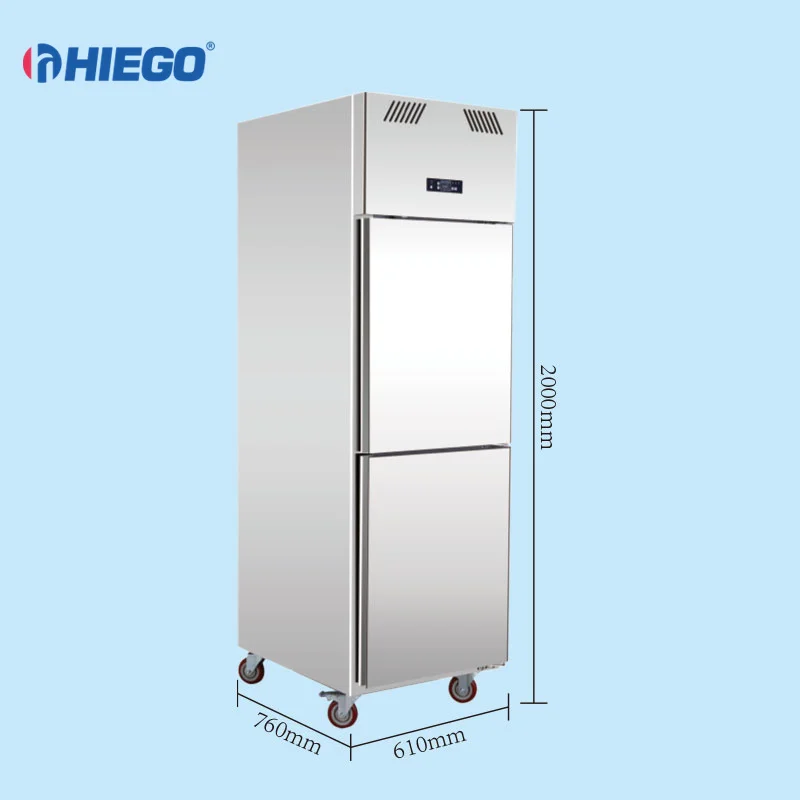 Commercial Double Door Air Cooling Freezer Stainless Steel Upright Refrigerator Refrigeration Equipment