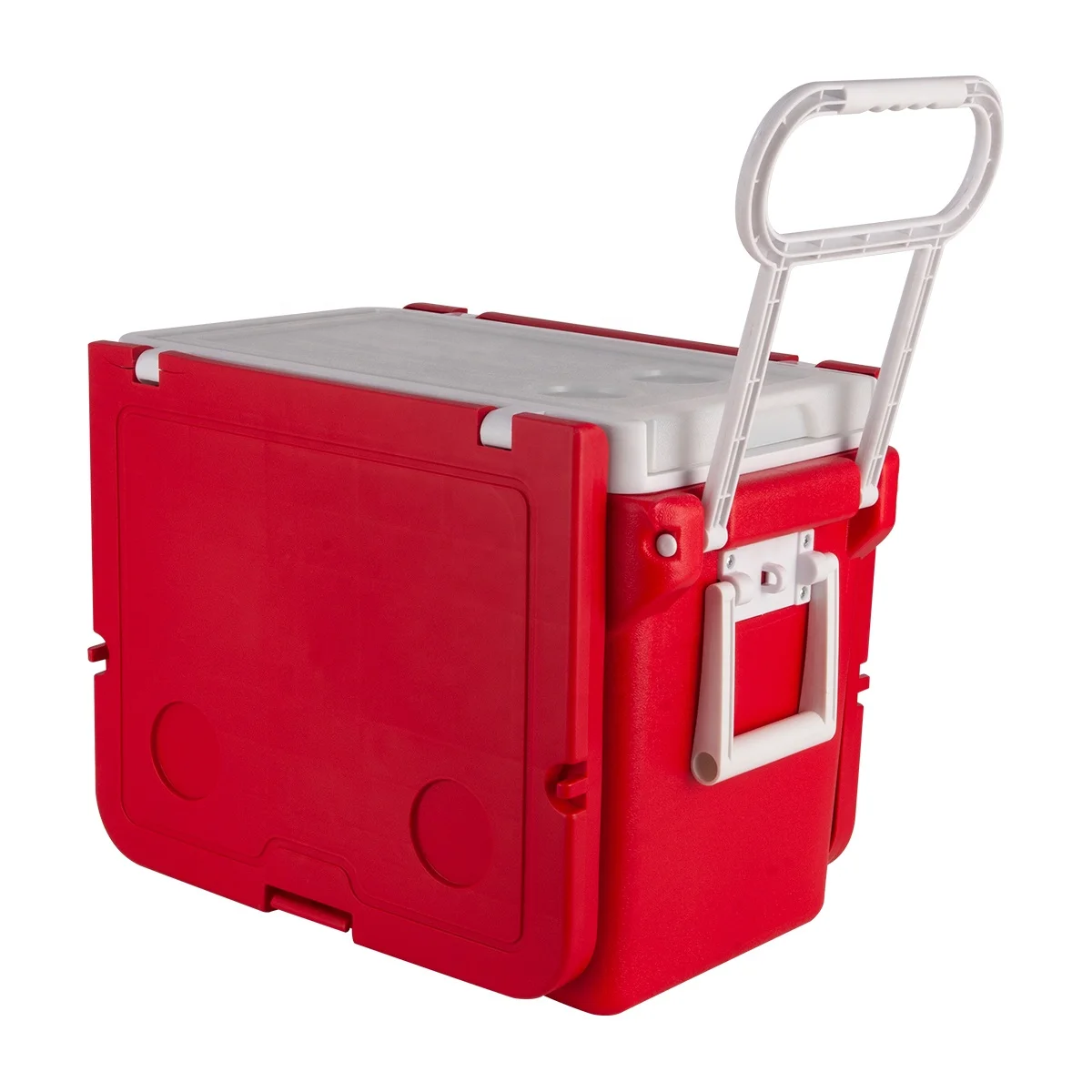 High Quality Plastic Folding Outdoor Hand-pulled Refrigerated Storage Box With Rollers Cooler Box Table