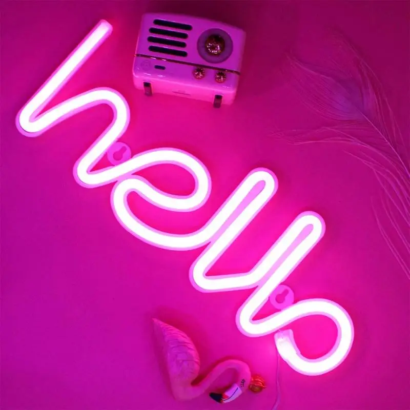  Дропшиппинг буквы в форме Hello новый дизайн сделанные на заказ неоновые акриловые вывески 12 В светодиодные от производителя