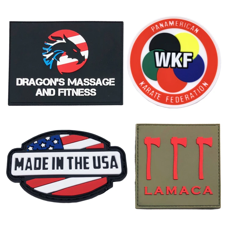 Wholesale PVC Patch Custom Rubber Embossed 3D PVC Logo Label Soft Rubber Patch