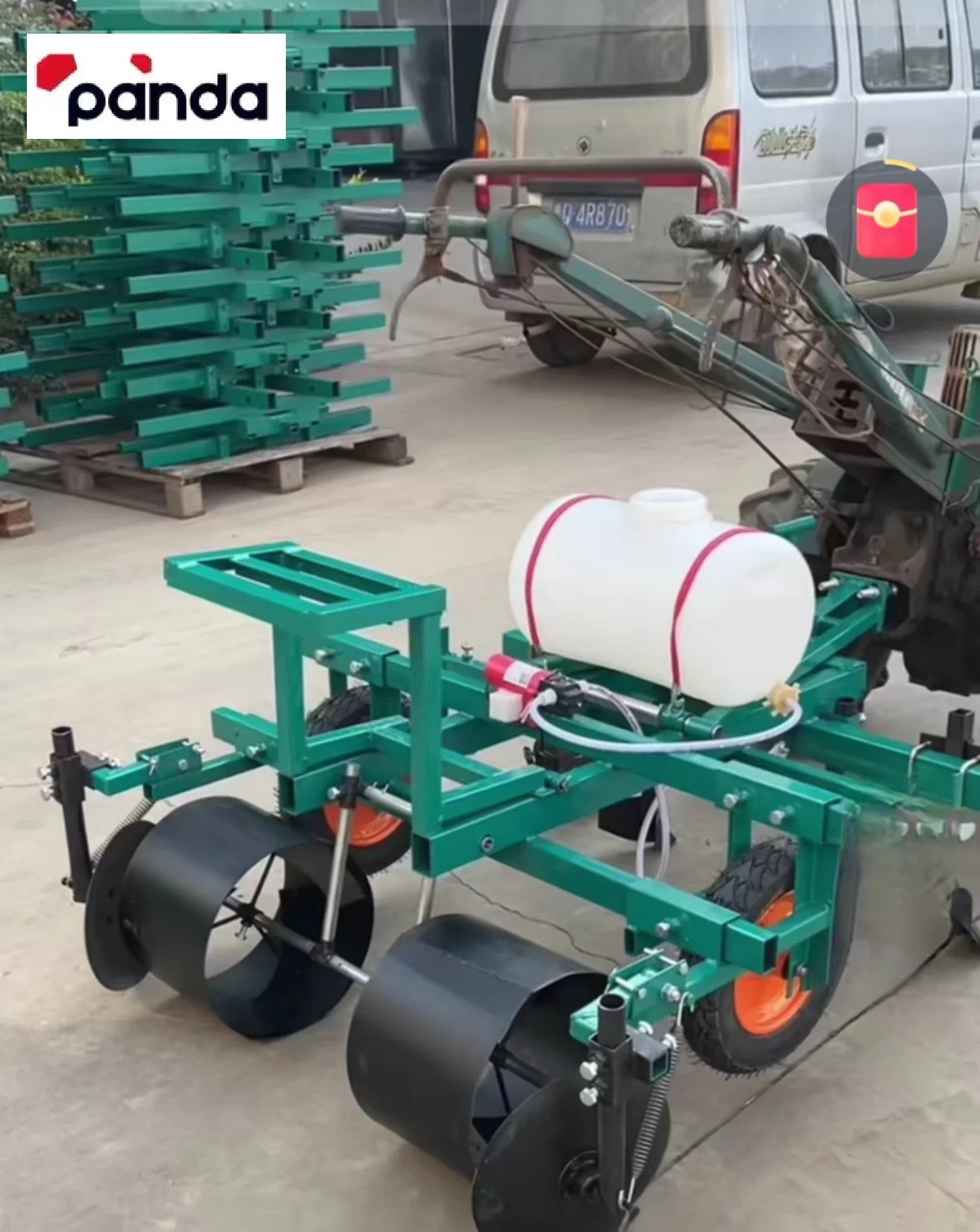 Micro tiller matched with peanut seeder Small peanut seed sowing and film covering machine