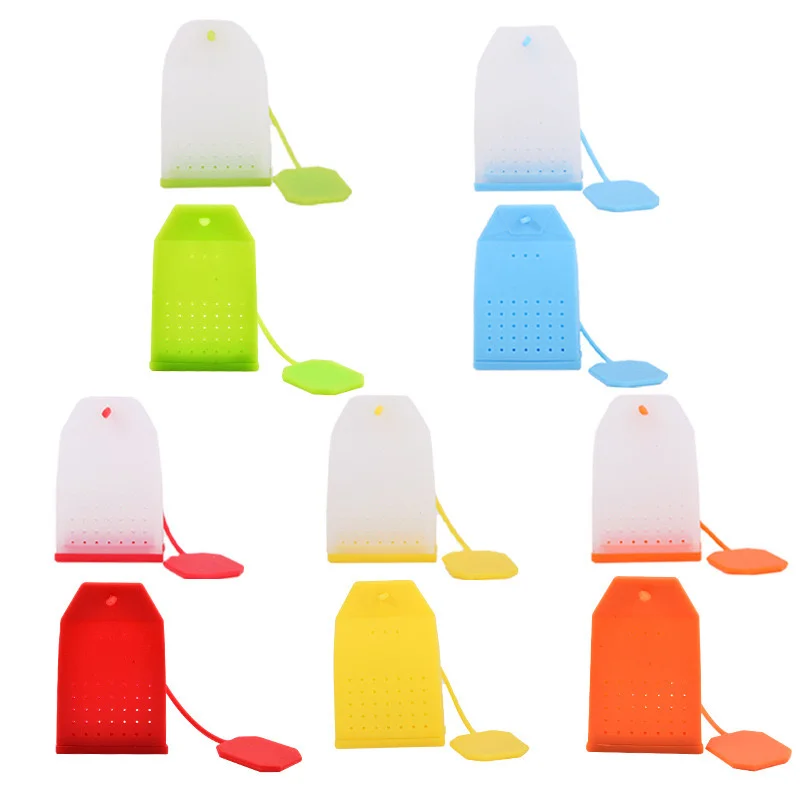 10 Pcs  Assorted Colors Reusable Silicone Tea Bags with Long Rope, Creative Premium Loose Leaf Tea Infuser Strainer for Tea Cups