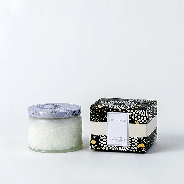 Trendy 7*7*9cm Clear Glass Dome Cover Beeswax Purple Wine Romantic Luxury Set Bougie Parfumee in Tins