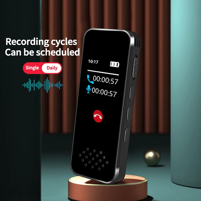 Mini rectangular simple voice recorder one button multi control clear sound quality telephone recording long distance recorder