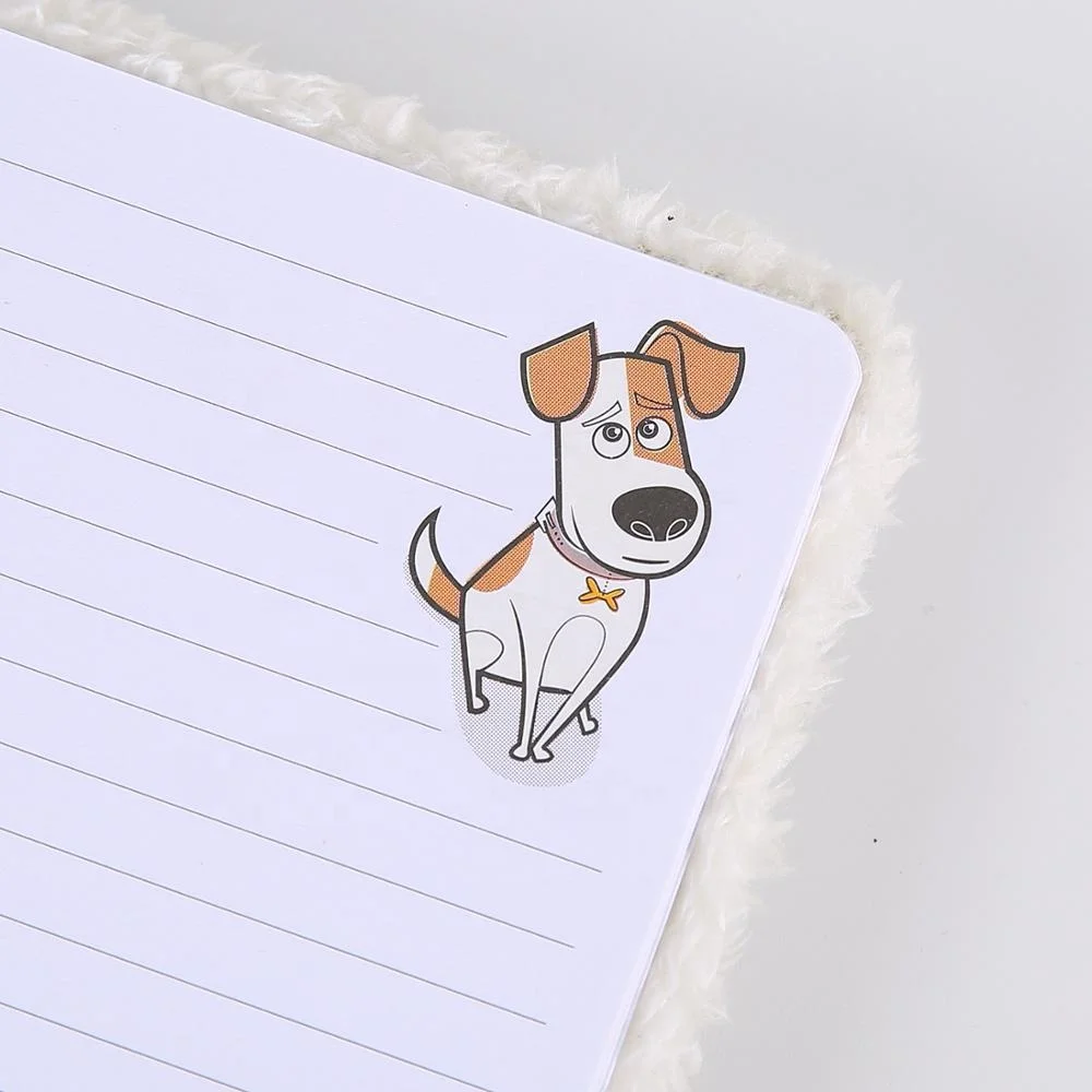 Wholesale Cute Fluffy Animal Dog Plush Diary Notebook