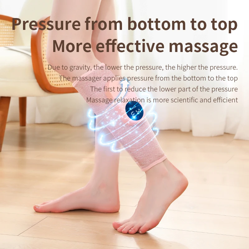 Leg Massager with Heating Air Compression for Circulation and Relaxation Machine Portable Leg Compression Massager