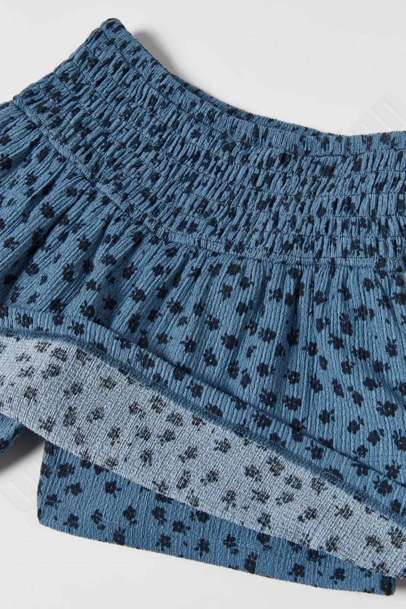 Textured Floral Bermuda Skort Blue New Arrivals High Waist Plaid Skirt Casual Women Elegant Short Mini Skirt