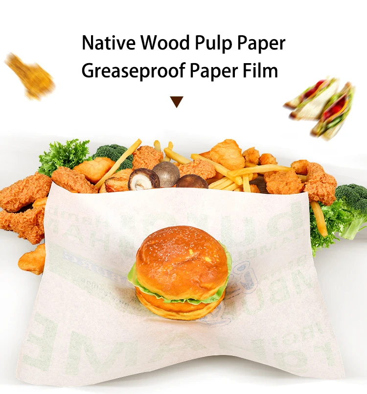 Sandwich Packaging Hamburger Greseproof Paper Burger Wrapping Paper Customized Printed Logo Burger Paper