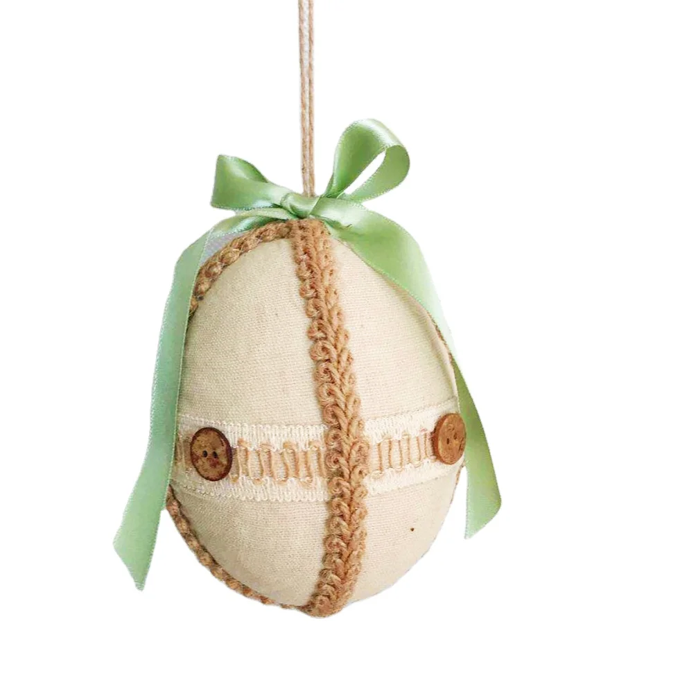 2022 Easter hot selling  Linen natural hemp rope handmade decorative handing Easter eggs