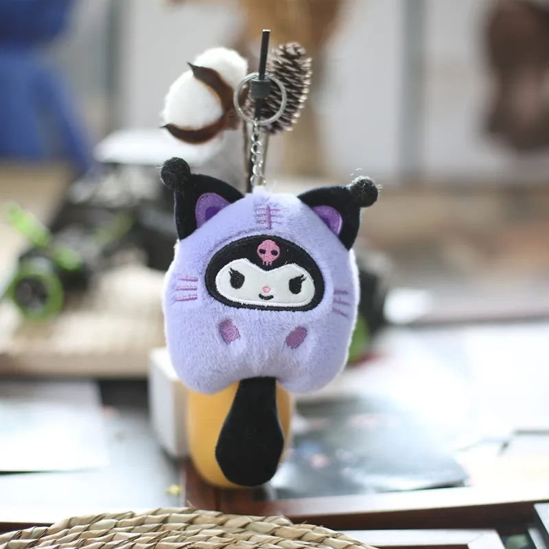 Cute Sanrio Kuromi Plush Keychain small pendant plush toy doll