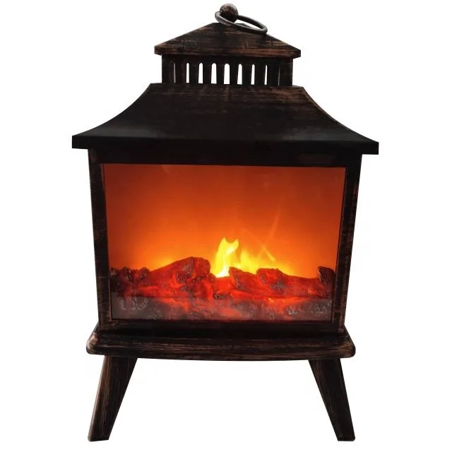 LED Fireplace Realistic Lamp, Fire Effect Flame Flickering Decoration Garden Battery Operation Christmas Lantern Light Lamp