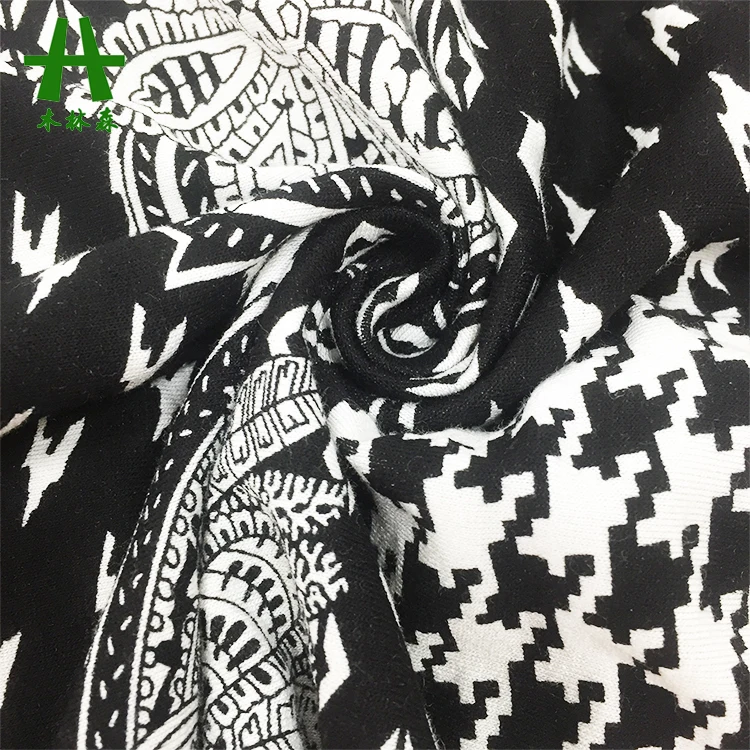 Mulinsen Textile OE Knit Printed Rayon Fabric for Dress