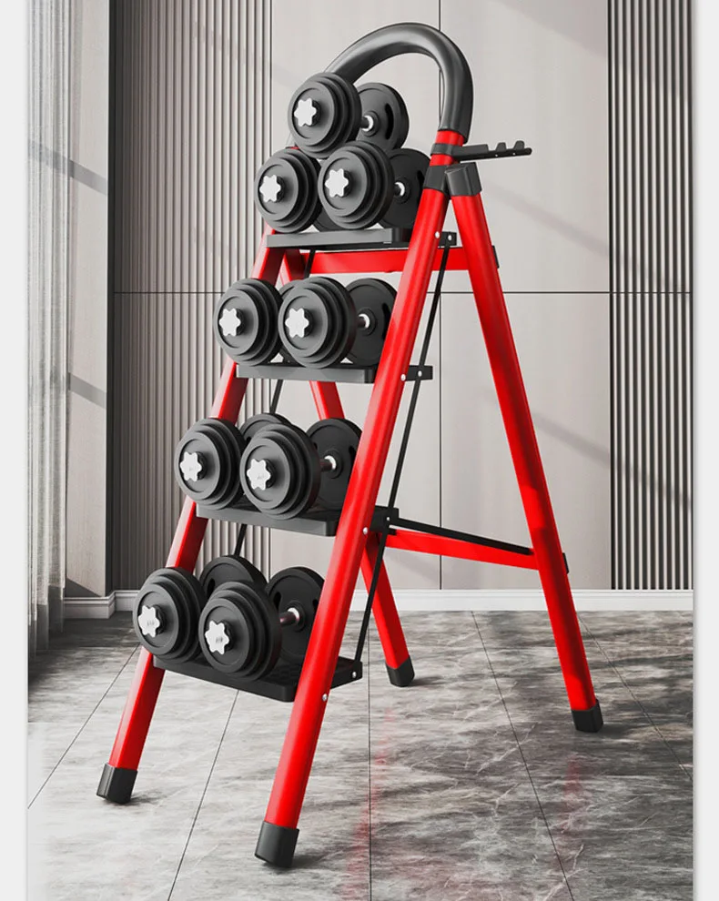 Household ladder folding multi-purpose telescopic thickened indoor herringbone stairs small portable four-step climbing ladder