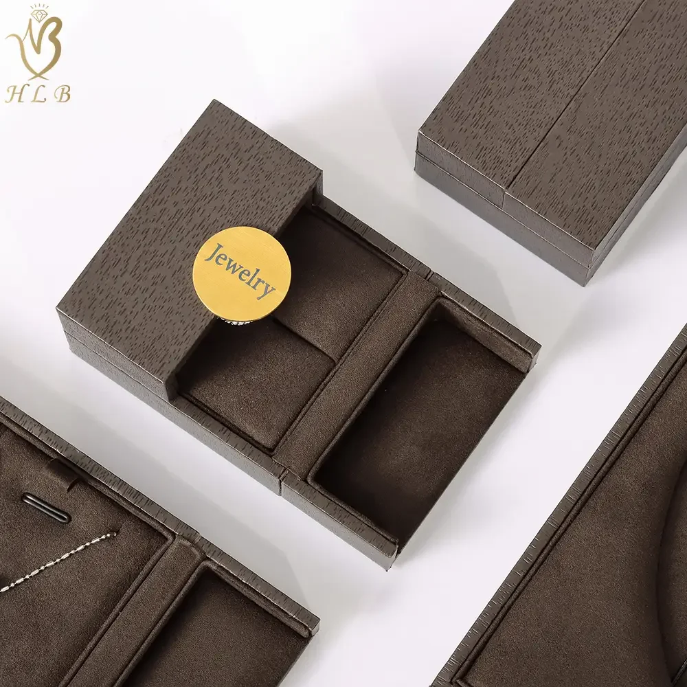 HLB Factory high end jewelry boxes cardboard jewellery box packaging cardboard double door jewelry box