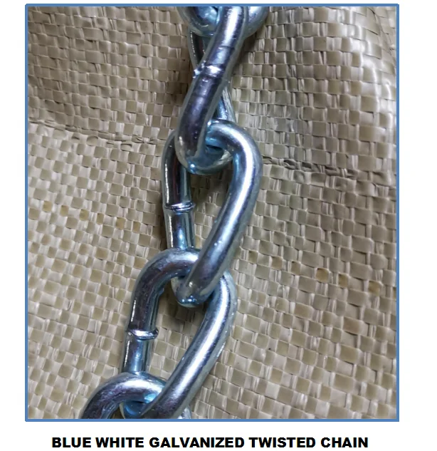  DIN5685A Short Welded Mild Steel Blue White Galvanized Twisted Link