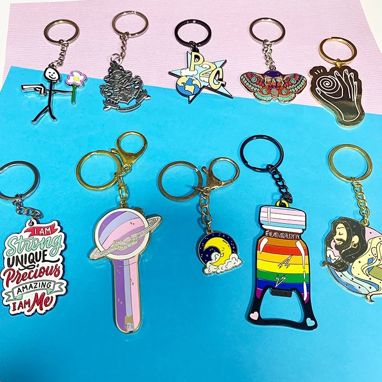 China Personalized Logo Keychain Shape Car Stainless Steel Llaveros Custom Enamel Anime Metal Keychains