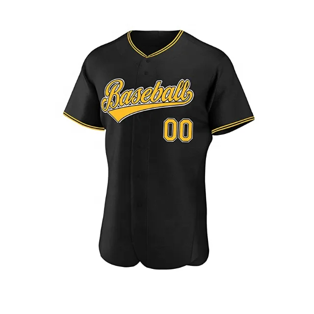 
Бейсбольная форма лучшего качества черного цвета с различной цветовой печатью на заказ 