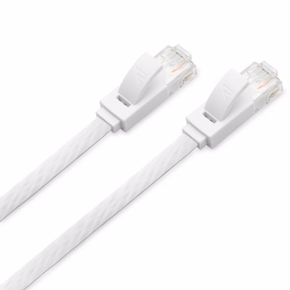 
Super High Speed 10M Flat White Rj45 Cat5E 8P8C Fiberoptic Network Cable 