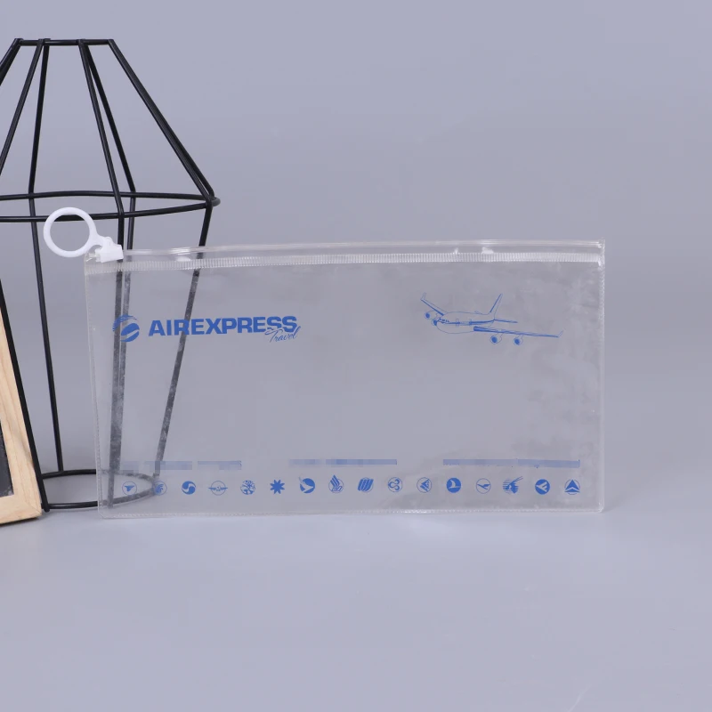 Недорогой прозрачный пенал для ручек, стационарный мешок, ПВХ прозрачный пенал на молнии с держателем для карт