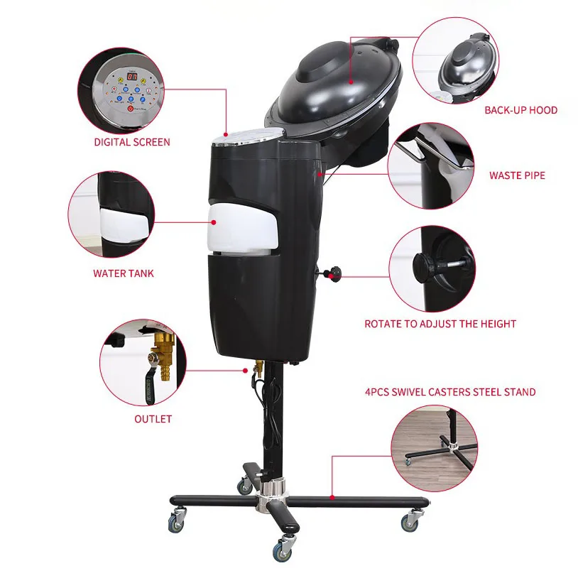High Quality Wholesale Micro Mist Hairdressing professional salon hair dryer steamer 12 Lights Ozone Hair Spa