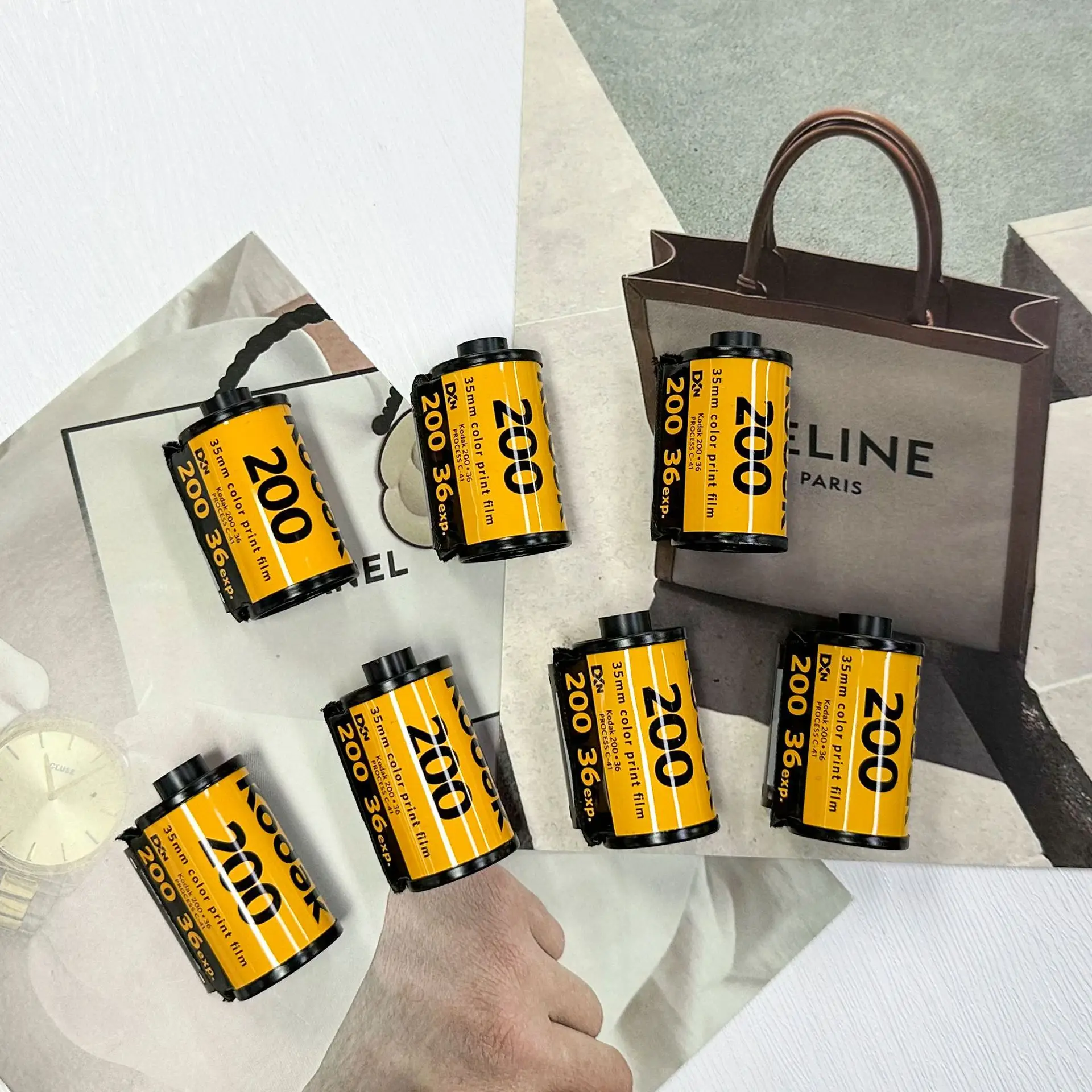 Qiuhan Photography Collection Film Cassette with Blackout Cotton No Picture Film Keychain