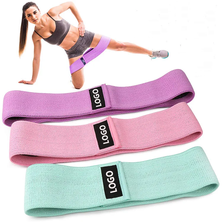
High quality elastic hip circle resistance bands fabric band set for strength training home fitness bands 
