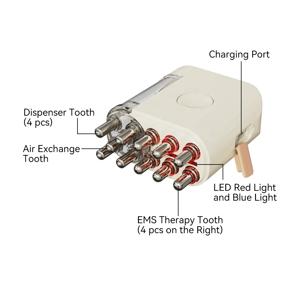 Anti Hair Loss Massage Detachable Hair Oil Applicator Red Blue Light Therapy Brush Comb Scalp Massager EMS Scalp Oil Applicator