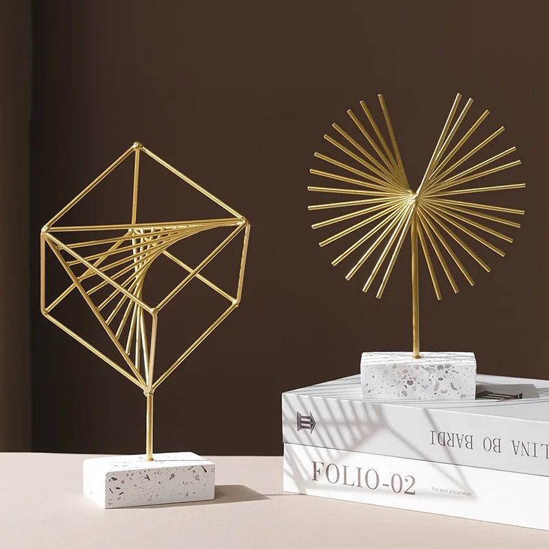 hot sales Nordic Table Gold metal Accessories with crystal ball Interior office luxury Ornaments christmas decor