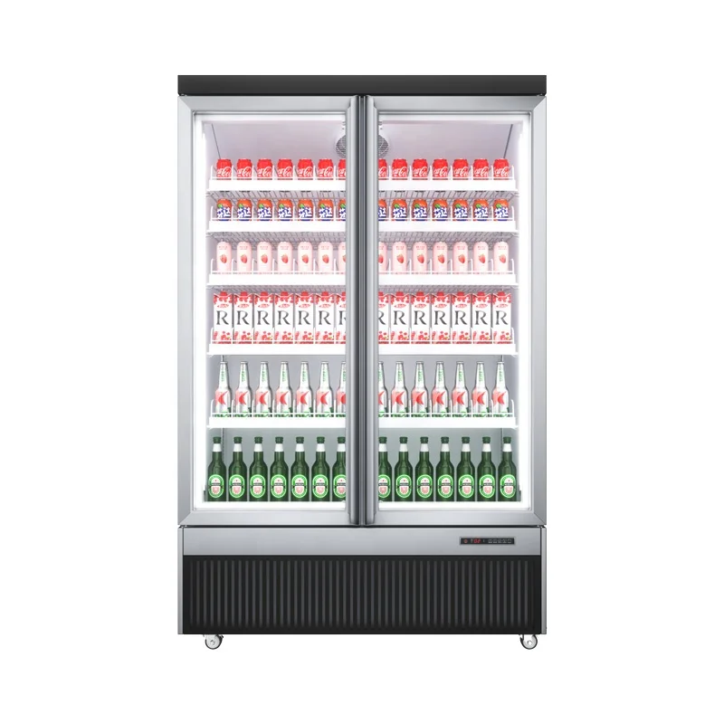 R290 Vertical full open beverage display chiller cooler commercial refrigerator