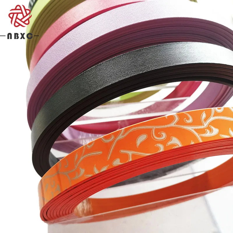 China Manufacturer White With Textured Desk Paper Wood Edge Tape Band PVC Edge Banding For Furniture