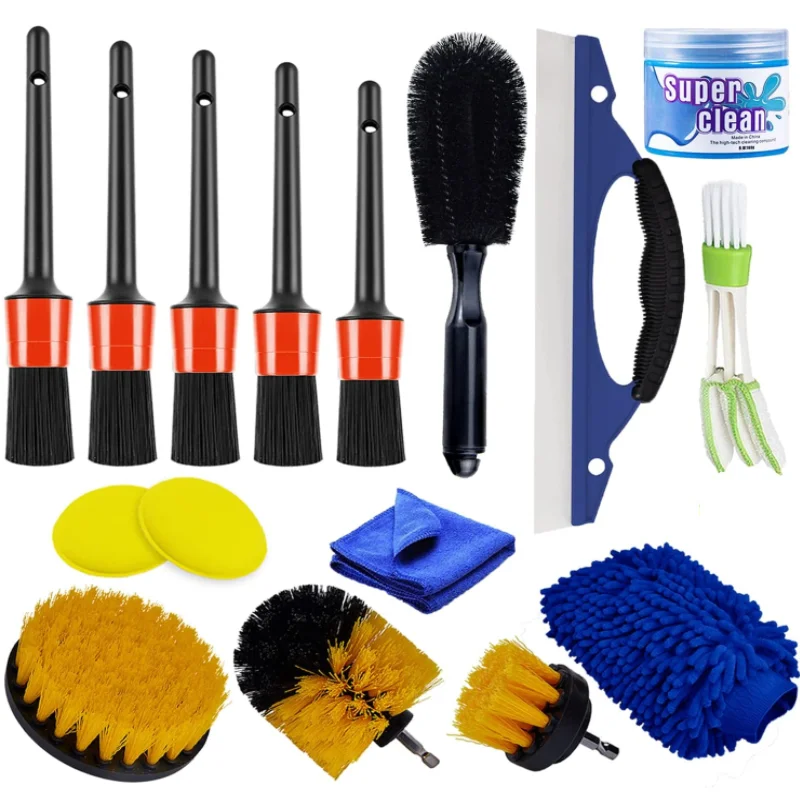 Auto Cleaning Brushes 16 PCS Auto Detailing Brushes Car Wash Brush Kit For Cleaning Auto Wheels/Interior