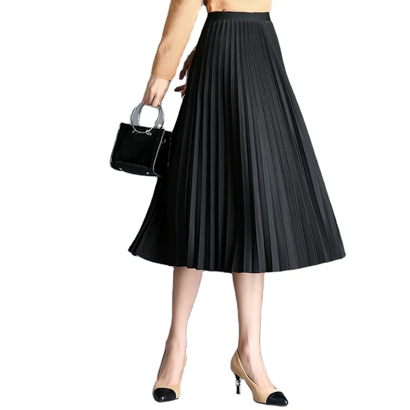 
New Design High Waisted Fashion Long Chiffon Pleated Women Skirt 