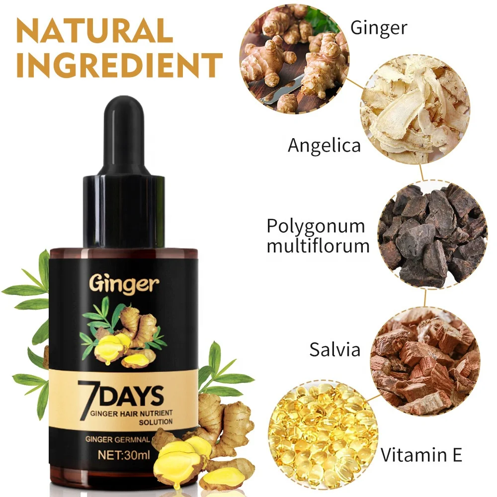 7 Days Natural Germinal Oil Bald Hair  Growth Ginger  Oil for Men